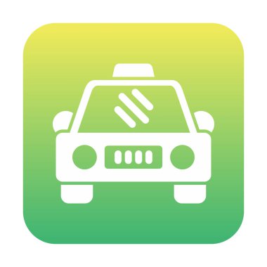 Basit taksi arabası simgesi, vektör illüstrasyonu