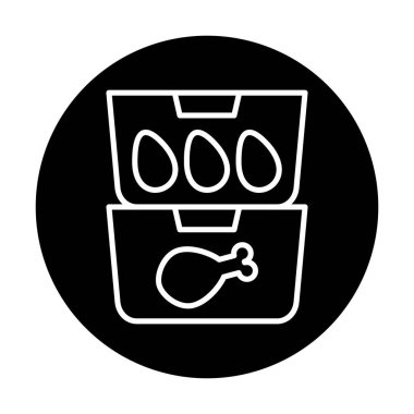 yiyecek kabı ikonu vektör illüstrasyonu