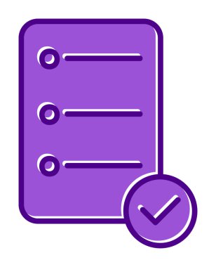 Simge vektör illüstrasyonunu onayla, kontrol listesi 