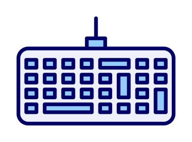 Kablolu klavye simgesinin basit web çizimi