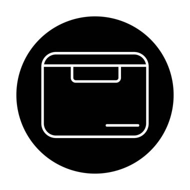 Teslimat kutusu simgesi, vektör illüstrasyonu basit tasarım