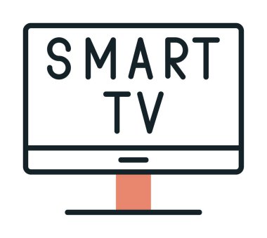 Basit Akıllı TV simgesi, vektör illüstrasyonu