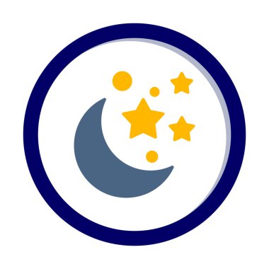 Ay ve yıldızlar. Web simgesi basit illüstrasyon