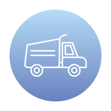 Web ve mobil uygulama tasarımınız için kamyon simgesi vektörü, kargo kamyonu logosu konsepti