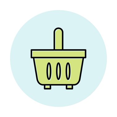 Alışveriş sepeti ikonu vektör illüstrasyonu          