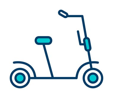 Scooter simgesi vektör illüstrasyonunu tekmele