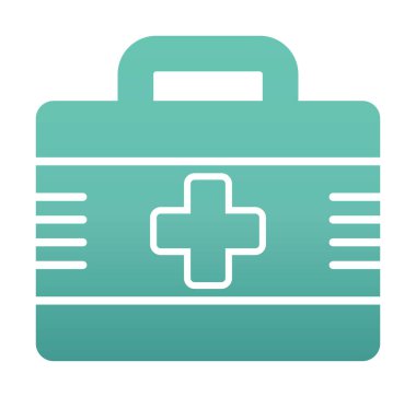 İlk yardım çantası simgesi. Acil durumlar için tıbbi ekipman