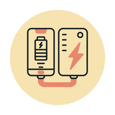 pil simgesi. renk çizgisi çizimi 