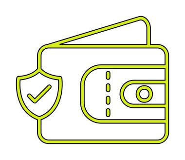 Basit Cüzdan Güvenliği simgesi, vektör illüstrasyonu