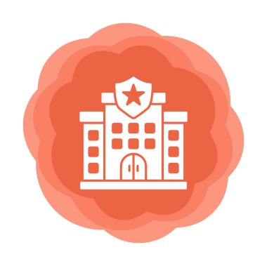 Polis karakolu simgesi, vektör illüstrasyonu basit tasarım