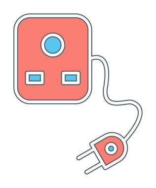 Fiş ve Soket, web simgesi basit tasarım 