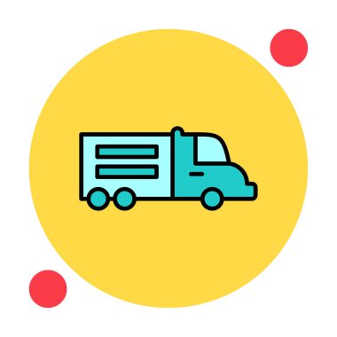 Web ve mobil uygulama tasarımınız için kamyon simgesi vektörü, dağıtım kamyonu logosu konsepti