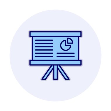 Beyaz arkaplan üzerinde sunum vektörü illüstrasyonunu çalıştır