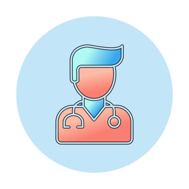 Erkek doktor simgesi, vektör illüstrasyon tasarımı