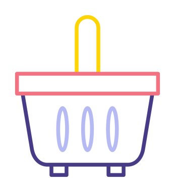 Alışveriş sepeti ikonu vektör illüstrasyonu          