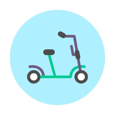 Scooter simgesi vektör illüstrasyonunu tekmele
