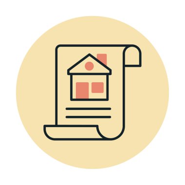 Ev Belgesi ikonu vektör illüstrasyonu                          