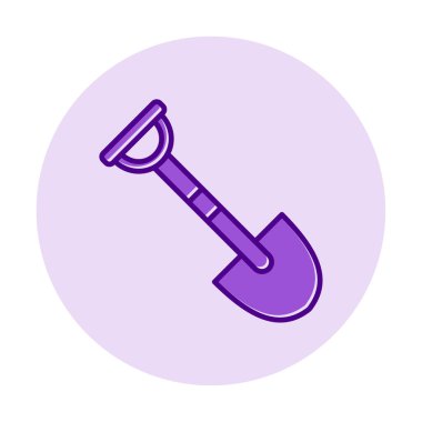 Bahçe küreği ikonu. Kürek karikatür simgesinin vektör çizimi                 