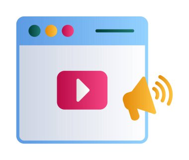 video pazarlama simgesi vektör illüstrasyonu