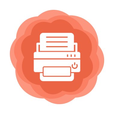 yazıcı simgesi web basit illüstrasyon