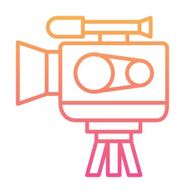 Video kamera. Web simgesi basit illüstrasyon 