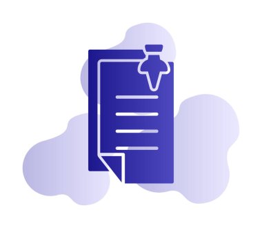 Basit not defteri simgesi, vektör illüstrasyonu