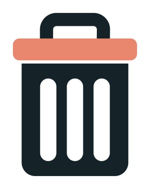 Çöp kutusu web simgesi, vektör illüstrasyonu
