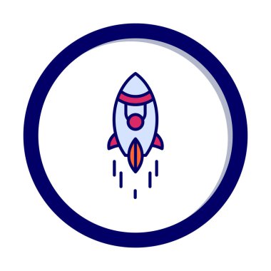 Roket simgesi basit tasarım. vektör illüstrasyonu