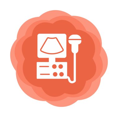 Ultrasound machine. Ultrasound scanner machine isolated object on white background. Medical diagnostic equipment sonography. Vector illustration flat design. Ultrasonic device.