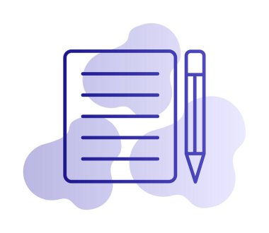 Basit Not Defteri simgesi, vektör illüstrasyonu