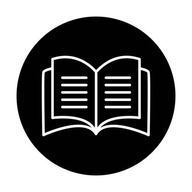 Basit Açık Kitap simgesi, vektör illüstrasyonu