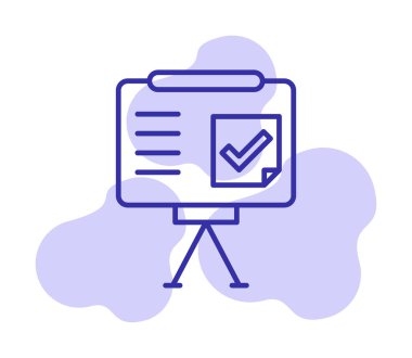 Beyaz arkaplan üzerindeki sunum tamamlanmış vektör illüstrasyonuName