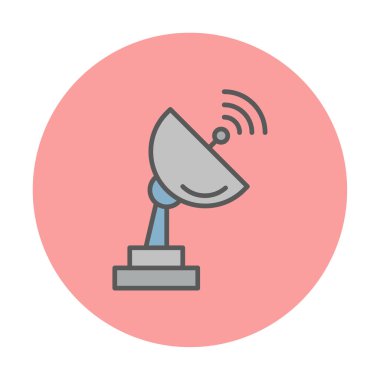 uydu anten simgesi, vektör illüstrasyonu