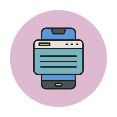 Basit Akıllı Telefon Tarayıcı simgesi, vektör illüstrasyonu