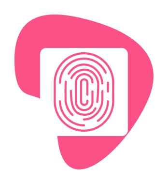 Parmak izi web simgesi vektör illüstrasyonu