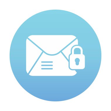 E- posta Şifrelenmiş simge vektör çizimi