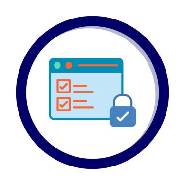 Basit güvenli veri simgesi, vektör illüstrasyonu