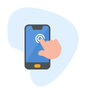 dokunmatik ekran simgesi, vektör illüstrasyonu 