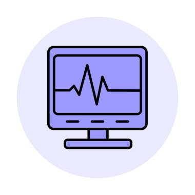 Ecg Okuma simgesi, vektör illüstrasyonu  