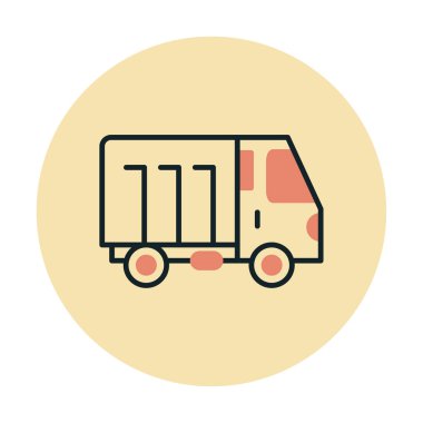 Web ve mobil uygulama tasarımınız için kamyon simgesi vektörü, kargo kamyonu logosu konsepti