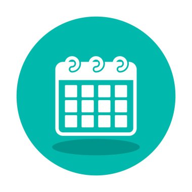 Takvim düzlüğü simgesi, vektör illüstrasyonu 