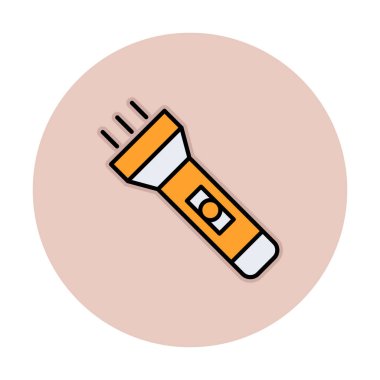 Seyahat fenerinin düz simgesi. Renkli vektör çizimi