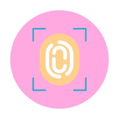 Parmak izi web simgesi vektör illüstrasyonu