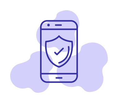 Güvenlik Düz simgesi, Kalkanlı Telefon 