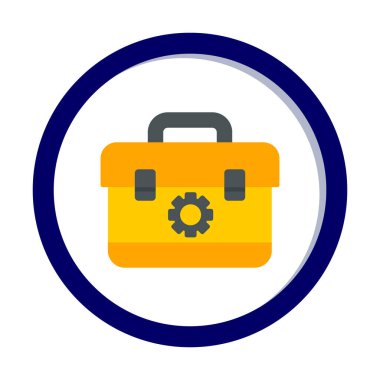 Araç takımı, araç kutusu düz simgesi, vektör illüstrasyonu