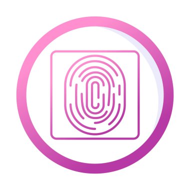 Parmak izi web simgesi vektör illüstrasyonu