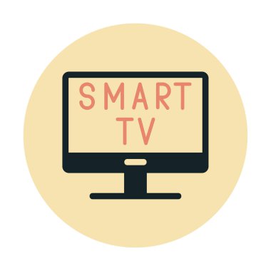 Basit Akıllı TV simgesi, vektör illüstrasyonu