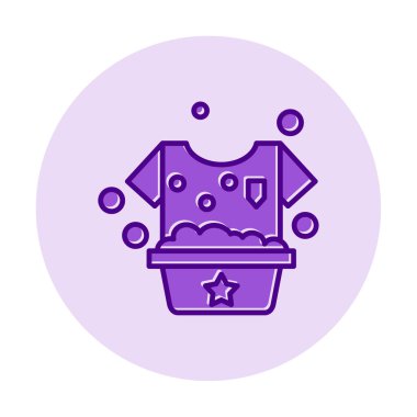 Çamaşır yıkama simgesi, vektör illüstrasyonu