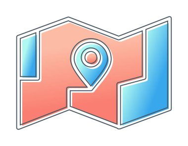 GPS konum vektörü simgesine sahip harita