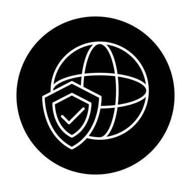 Küresel Koruma ikonu vektör illüstrasyonu